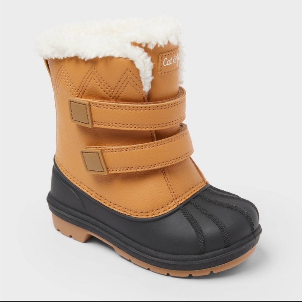 Cat & Jack Tan and Black Toddler Snow Boots